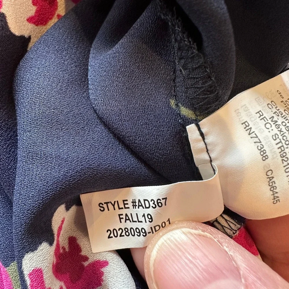 J. Crew Factory‎ Tank Top Women Size 4 Floral  Navy Pink Sleeveless Career